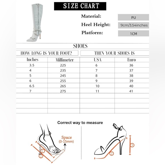 NIB Silver Knee High Boots 6 - Picture 16 of 16